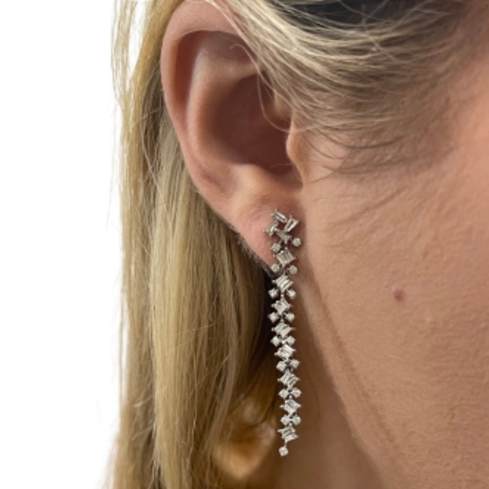 dangle drop diamond earrings